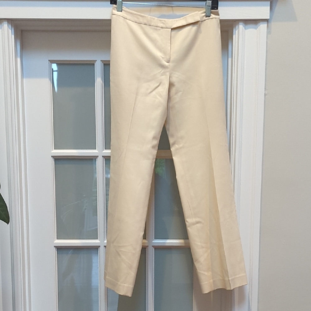 Elegant Cream Women's Wool Pants